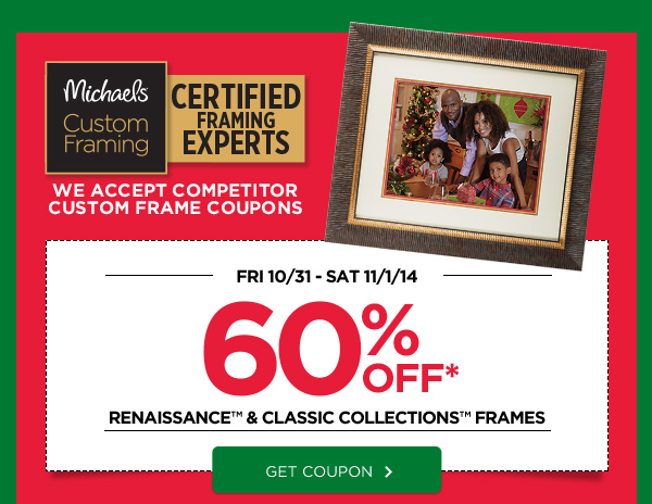 60% OFF* RENAISSANCE & CLASSIC COLLECTIONS™ FRAMES