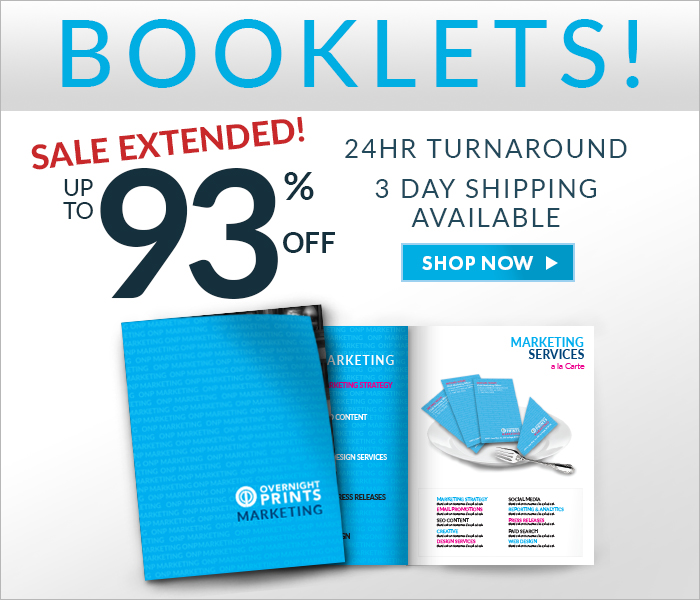 SALE EXTENDED! Booklets! Up to 93% Off. 24 Hr. Turnaround. 3 Day Shipping Available. Shop Now!