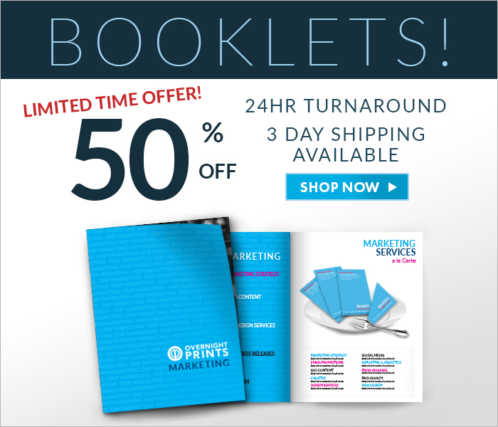 Limited Time Offer!50% Off Booklets. 24 Hr Turnaround. 3 Day Shipping Available.  Shop Now!