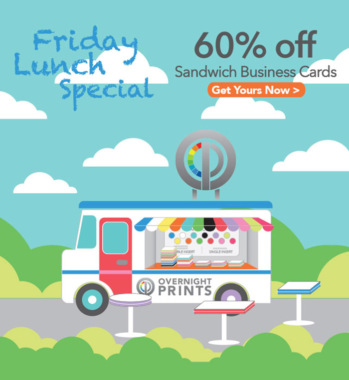 It's Friday Lunch Special Time! 60% off all sandwich business cards. Get yours now!