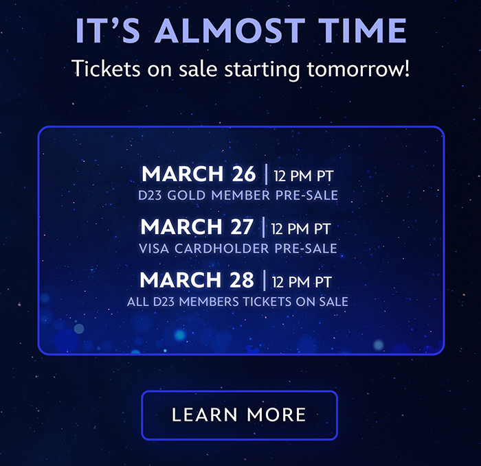 It's Almost Time | Tickets on sale starting tomorrow! LEARN MORE