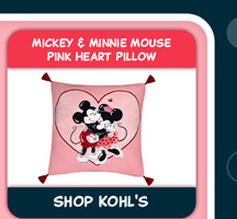 Mickey & Minnie Mouse Pink Heart Pillow