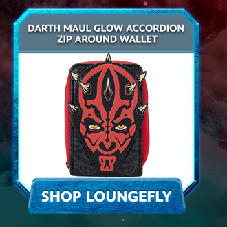 Star Wars: The Phantom Menace 25th Anniversary Darth Maul Glow Cosplay Mini Backpack + Star Wars: The Phantom Menace 25th Anniversary Darth Maul Glow Accordion Zip Around Wallet