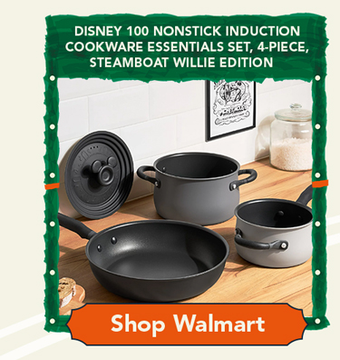 Disney 100 Nonstick Induction Cookware Essentials Set, 4-Piece, Steamboat Willie Edition