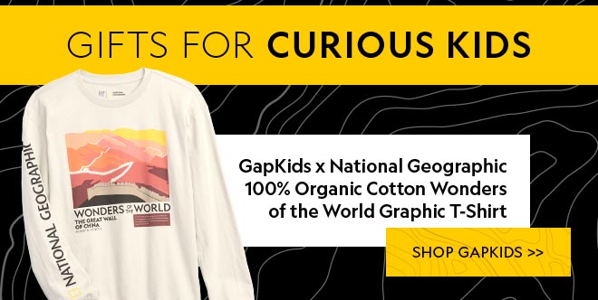 Gifts for Curious Kids | GapKids x National Geographic 100% Organic Cotton Wonders of the World Graphic T-Shirt | shop GapKids