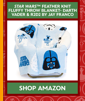 Star Wars™ Feather Knit Fluffy Throw Blanket- Darth Vader & R2D2 by Jay Franco