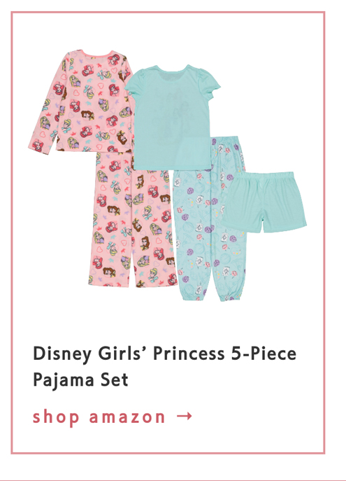 Disney Girls' Princess 5-Piece Pajama Set
