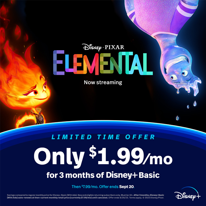 Limited Time Offer: Only $1.99/mo for 3 months of Disney+ Basic