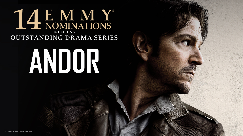 Andor receives 14 Emmy® nominations, including outstanding drama series.