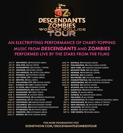 Descendants ZOMBIES Worlds Collide Tour