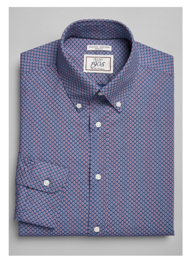 1905 Collection Tailored Fit Millefiori Print Dress Shirt