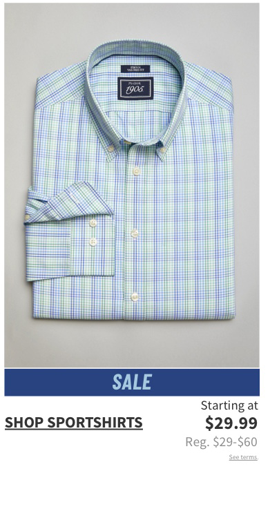 Sportshirts Starting At $29.99 See terms.
