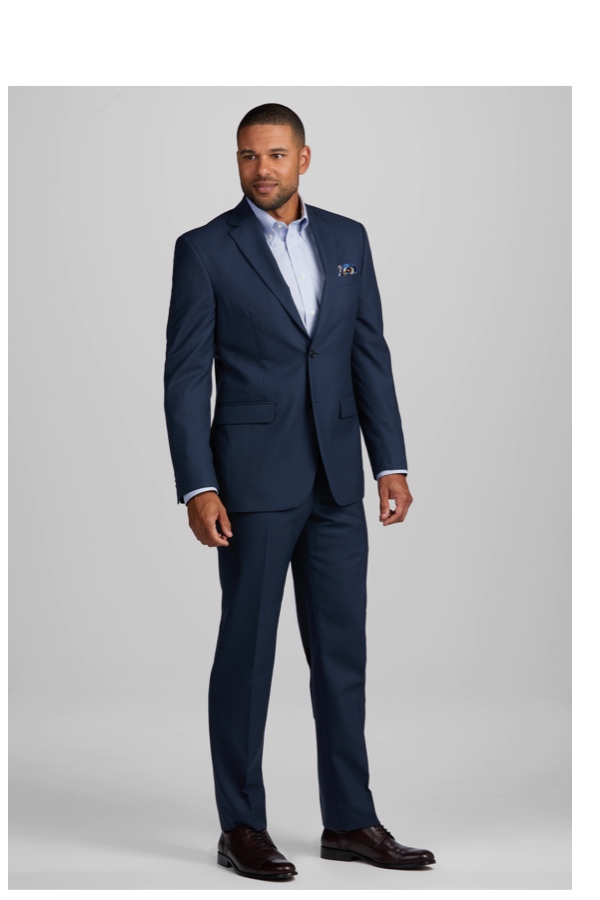 Traveler Tailored Fit Plaid Suit