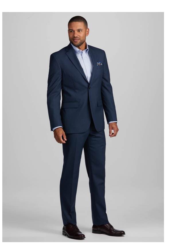 Traveler Collection Tailored Fit Plaid Suit