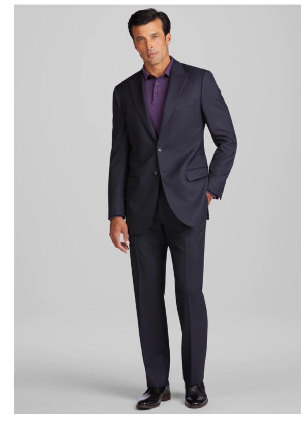 Reserve Collection Tailored Fit Stripe REDA 1865 SustainaWool Suit