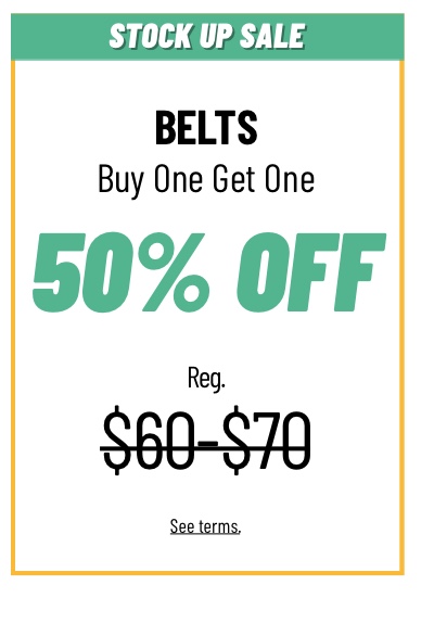 Shop Buy One Get One 50% off Belts