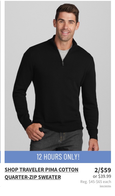 man in black sweater Shop Pima Cotton sweaters 2/$59