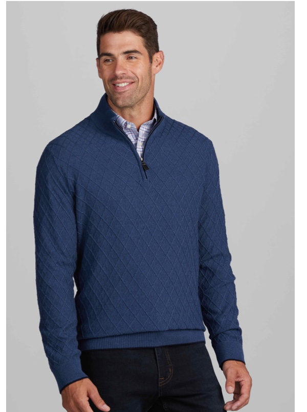 man in blue sweater