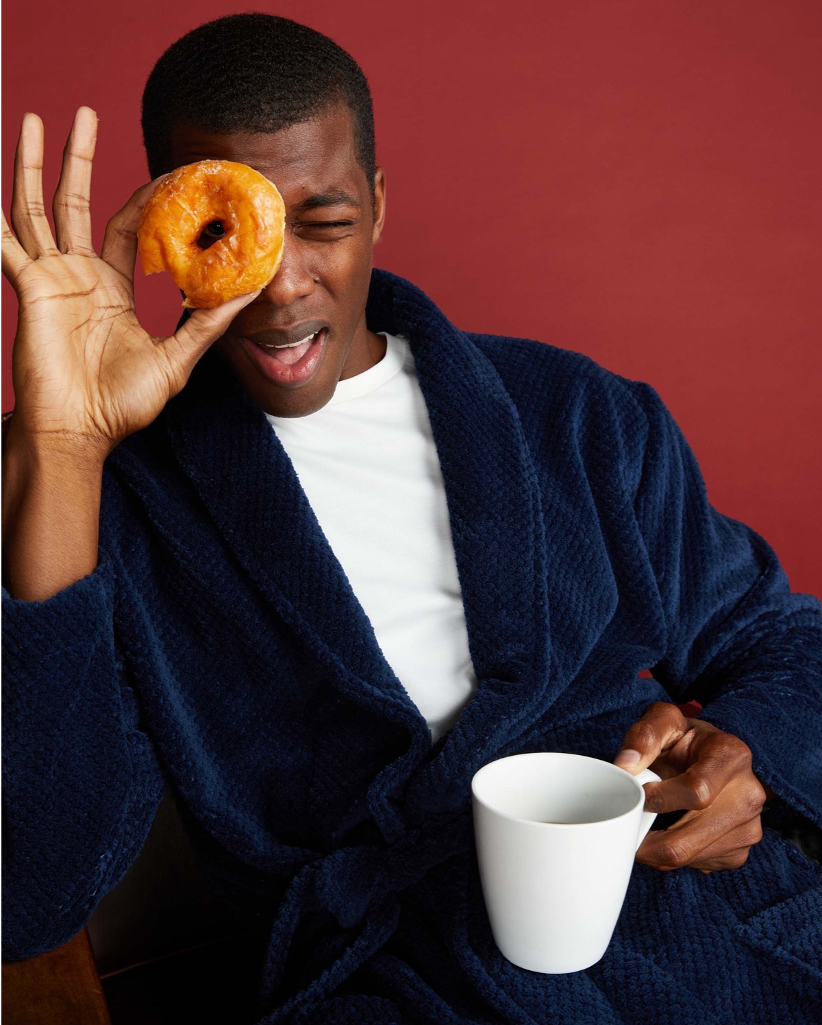 man with donut