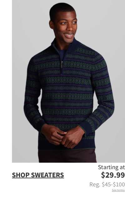 man with dark green sweater Sweaters Starting at $29.99
