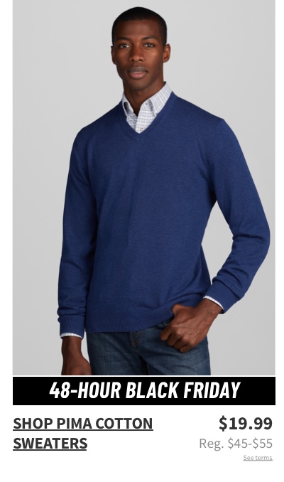 man blue sweater Pima Cotton Sweaters $19.99