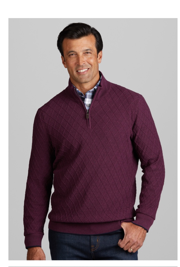 man in purple sweater