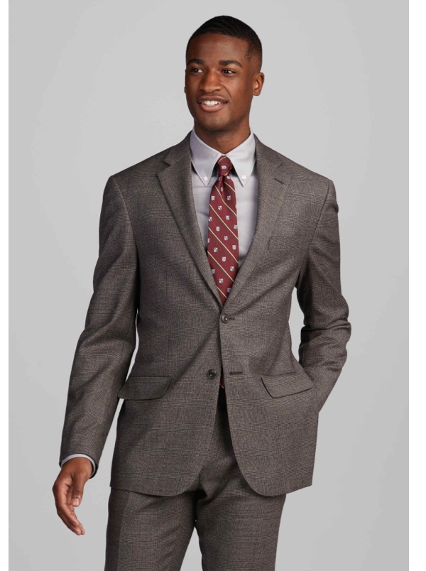 man in brown gray suit