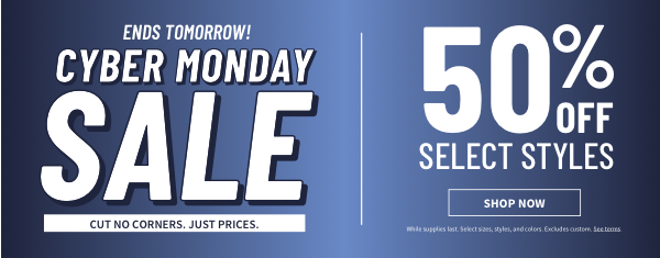 Ends Tomorrow! Cyber Monday Sale