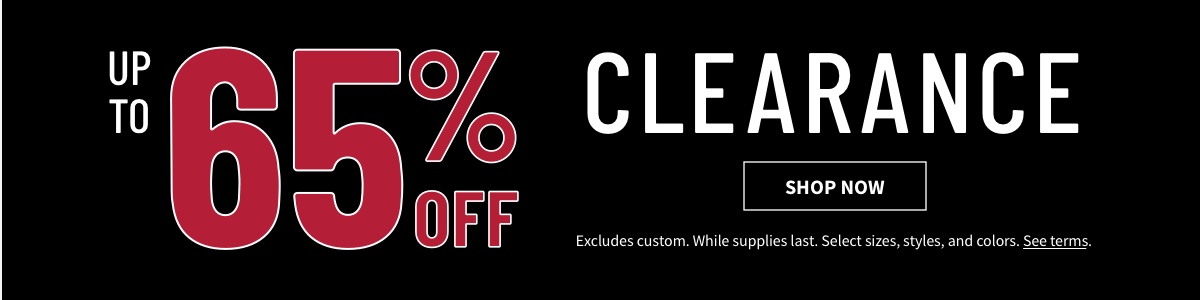 Clearance up to 65% off
