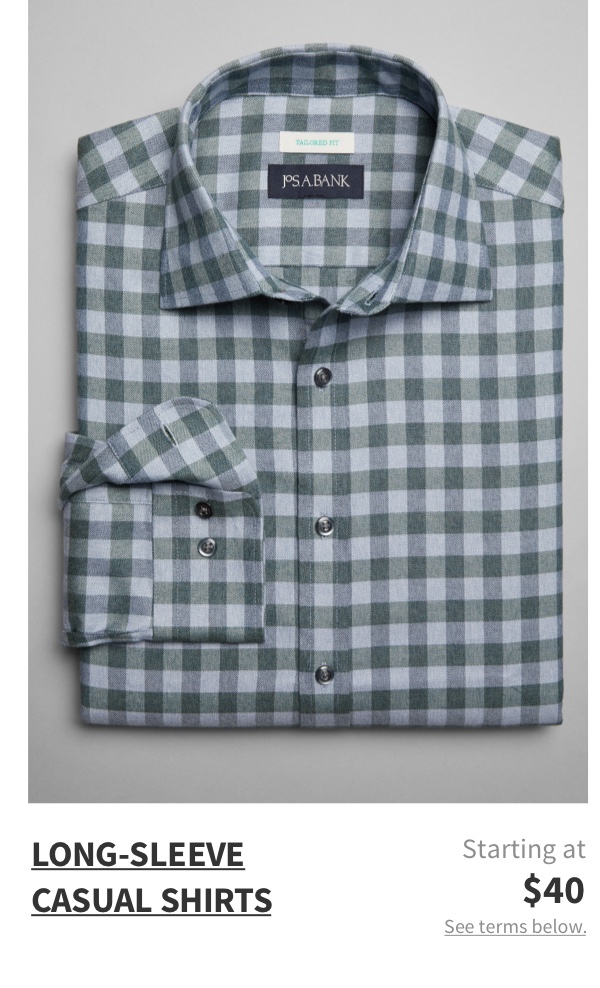 Long-Sleeve Casual Shirts Starting at $40 See terms below.