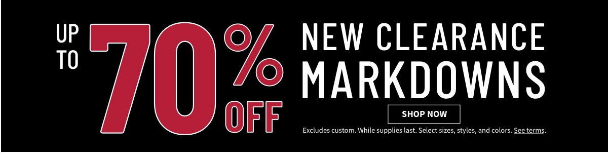 Up to 70% Off New Clearance Markdowns Shop Now. Excluds custom. While supplies last. Select sizes, styles, and colors See terms.