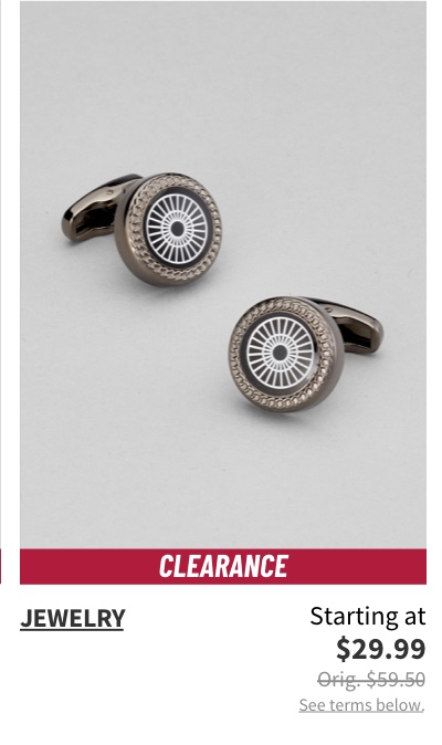 Clearance Jewelry Starting at $29.99 Orig. $59.50 See terms below.