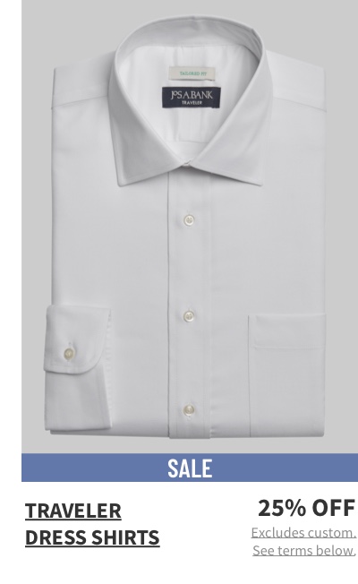 Traveler Dress Shirts 25% off Excludes custom. See terms below.