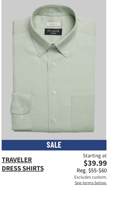 Traveler Dress Shirts starting at $39.99 reg $55-$60