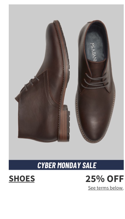 Shoes 25% off  See terms below.