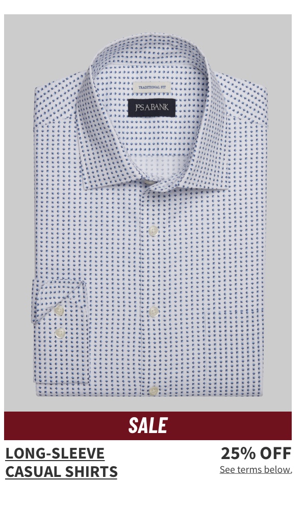 Long-Sleeve Casual Shirts 25% Off  Shop Now See terms below.