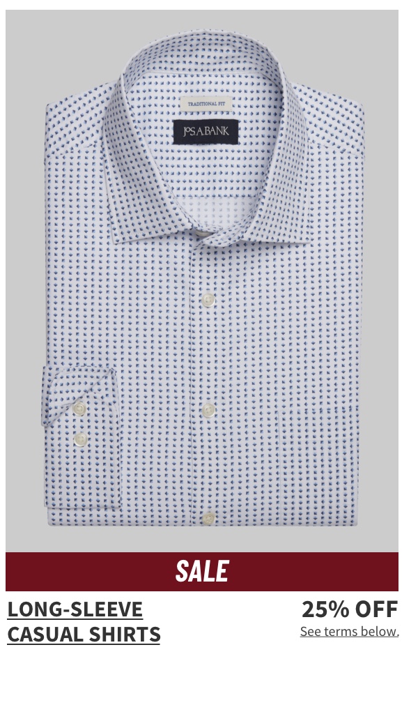 Long-Sleeve Casual Shirts 25% Off  Shop Now See terms below.