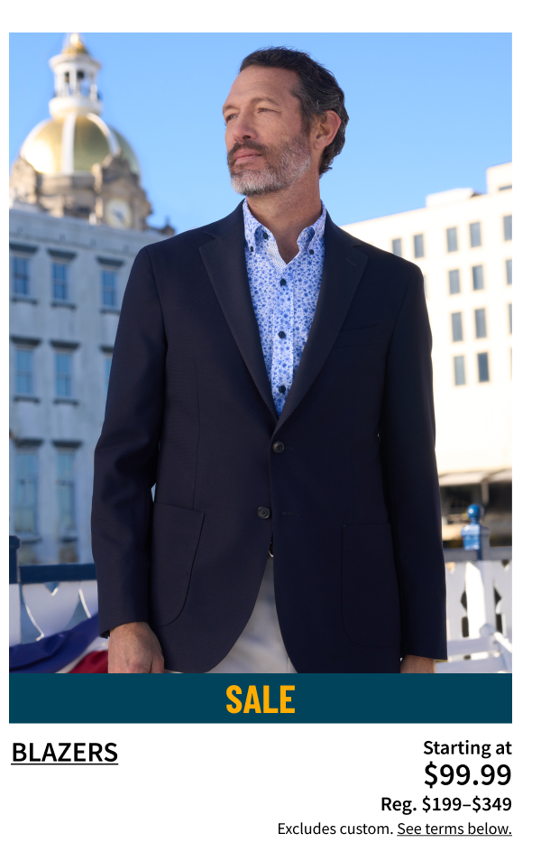 Blazers Starting at $99.99 Reg. $199-$349 Shop Now Excludes custom. See terms below.
