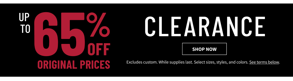 Clearance Up to 65% Off Original Prices Shop All