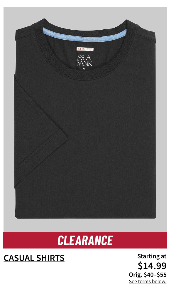 Clearance Casual Shirts Starting at $14.99 Orig. $40-$55