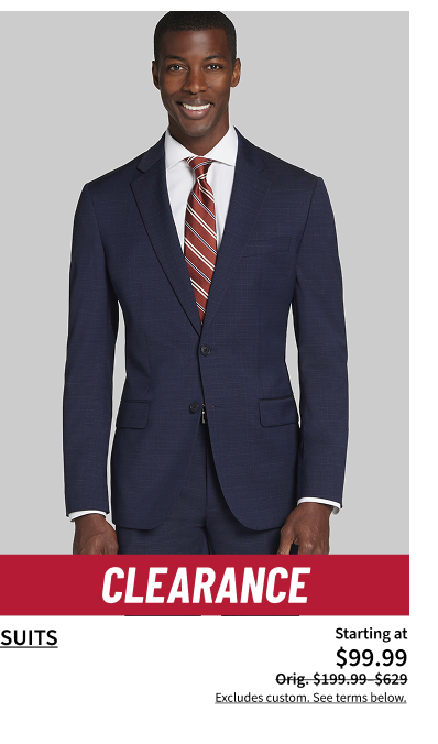 Clearance Suits Starting at $99.99 Orig. $199.99-$629