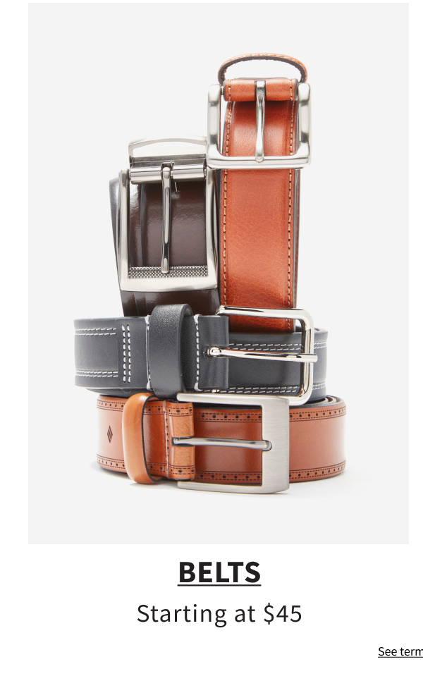 Belts Starting at $45