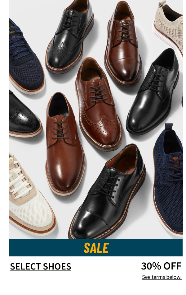 Select Shoes 30% Off