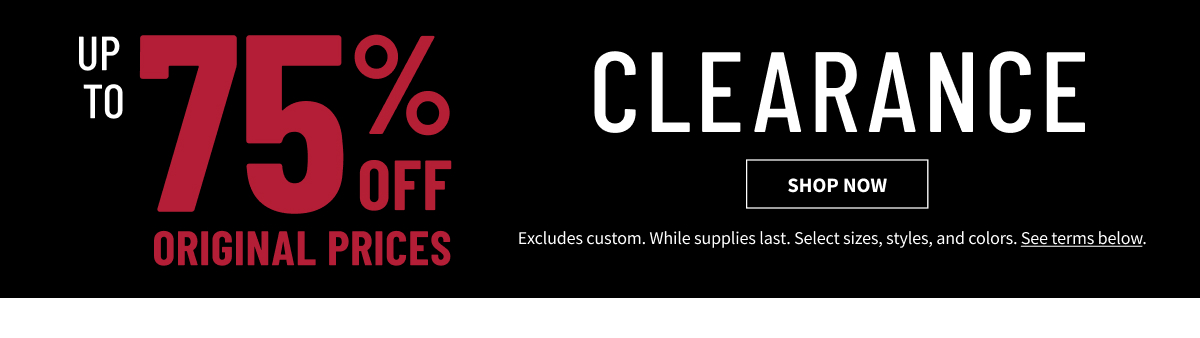 Clearance up to 75% off original prices