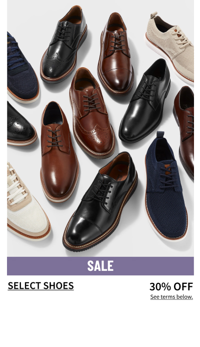 Select Shoes 30% Off Shop Now  See terms below.