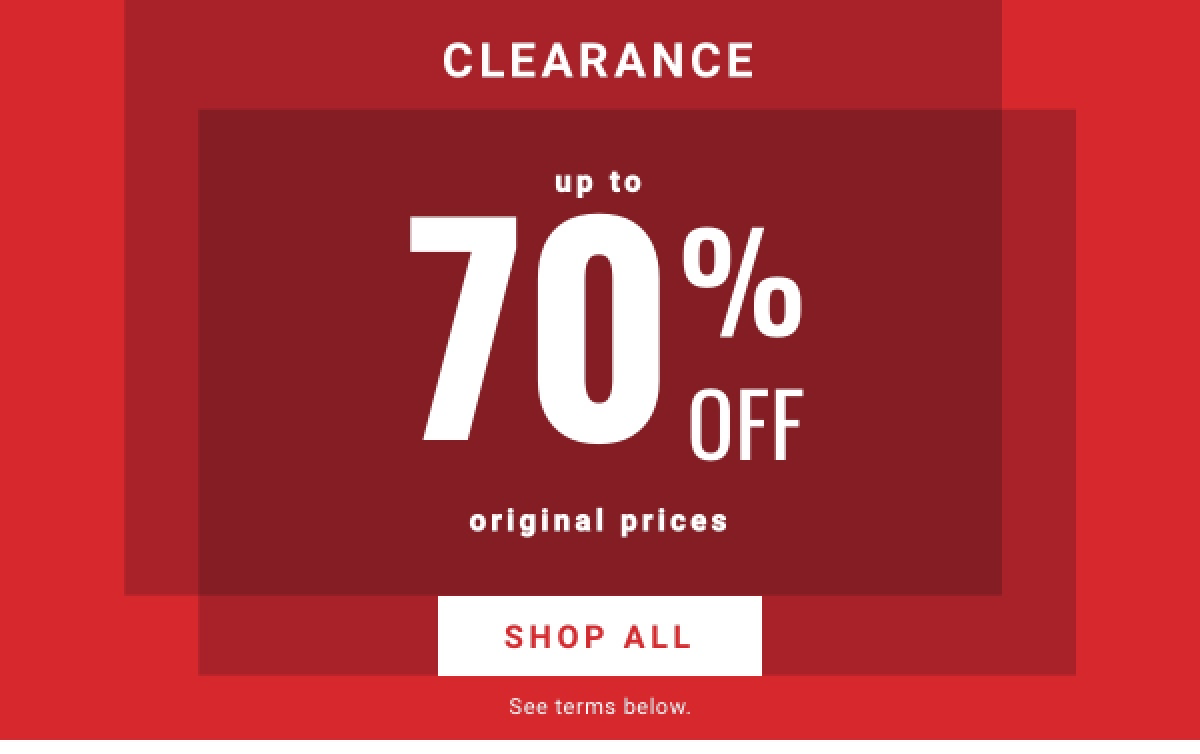 Shop Clearance for up to 70% off original prices