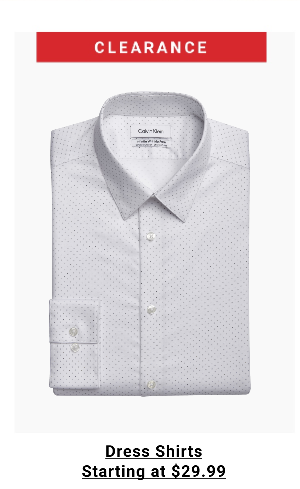 Clearance Dress Shirts Starting at $29.99