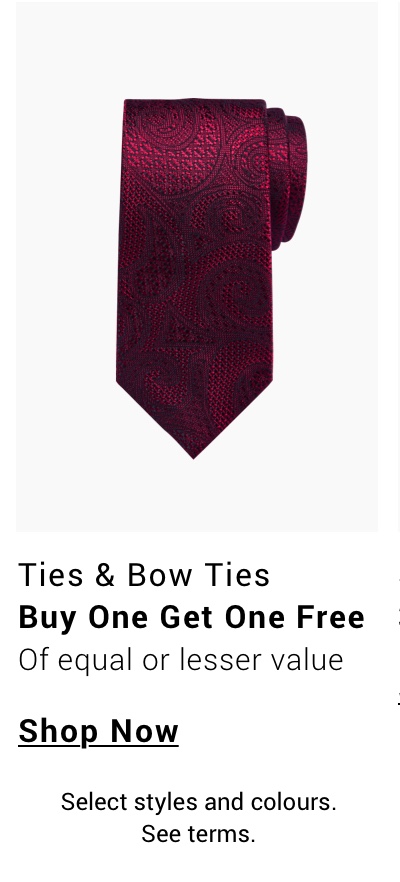 Ties and Bow Ties Buy 1 Get 1 Free