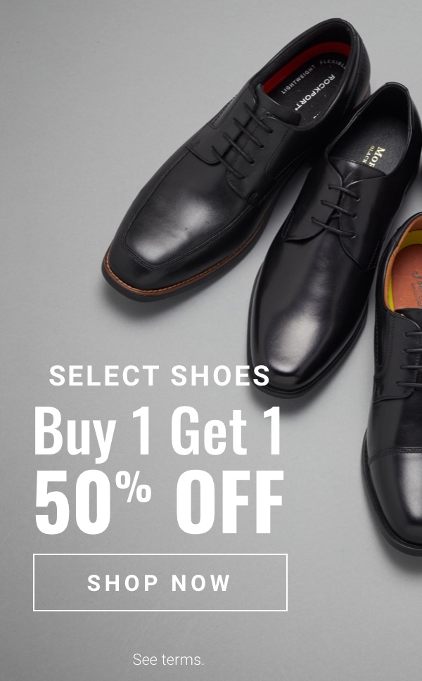 Buy One Get One 50 Percent Off Select Shoes