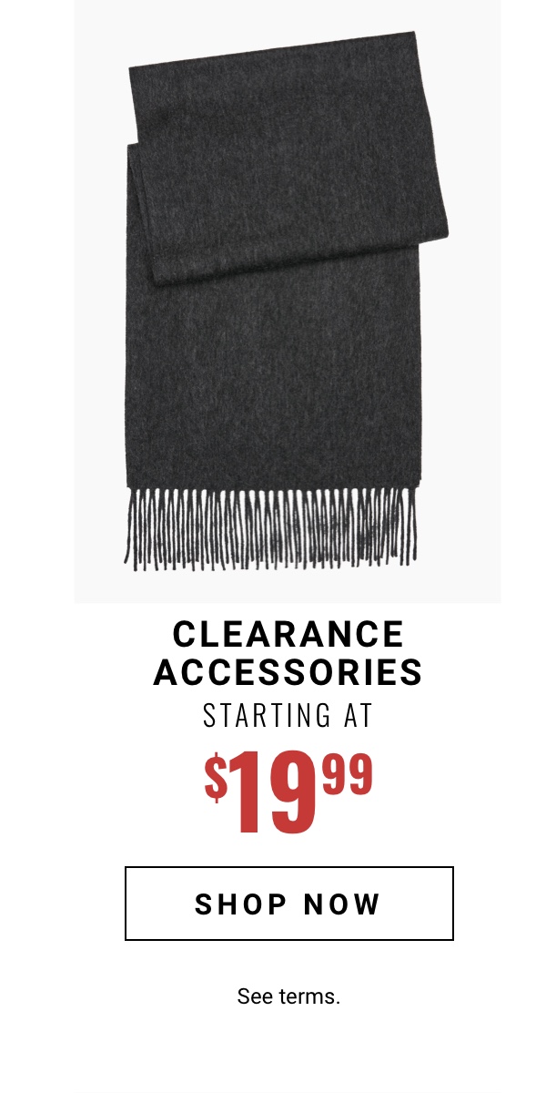 shop clearance accessories starting at 19 99